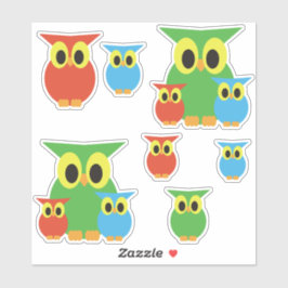 Pegatina Amigos de la familia Owl reuniéndose x7