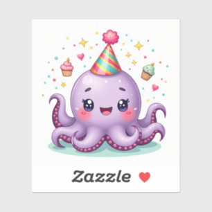 Pegatina Amigos de la Fiesta – Celebración del Pulpo Kawaii