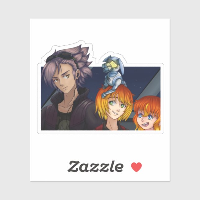 Pegatina Amigos de Sci Fi Anime (Hoja)