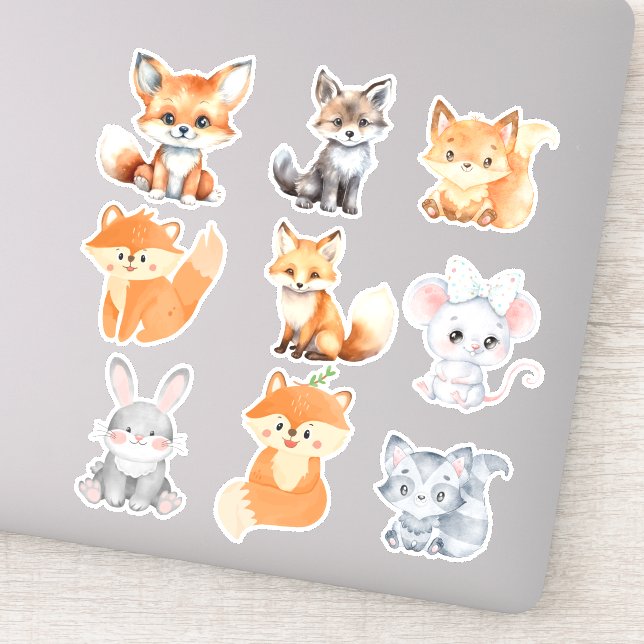 Pegatina Amigos del bosque: Adorables criaturas de bosques (Detalle)