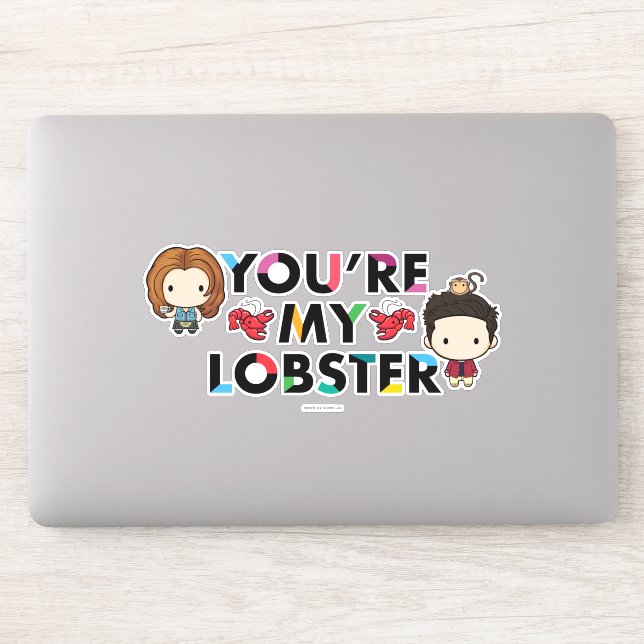 Pegatina AMIGOS™ | Ross y Rachel Lobster Chibi (Ordenador)