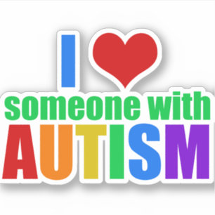 Pegatina Amo a alguien con autismo