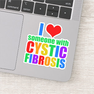 Pegatina Amo a alguien con fibrosis quística