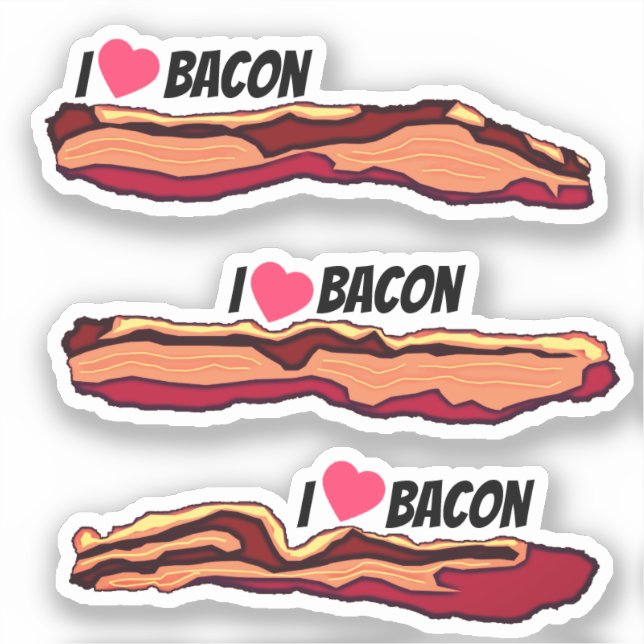 Pegatina Amo a Bacon (Anverso)
