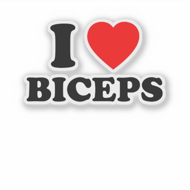 Pegatina Amo a Biceps Divertidos Chicas Noche Regalo de Gim (Anverso)