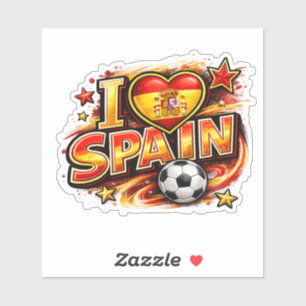 Pegatina Amo a España Fanático del Fútbol   España Patrióti