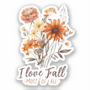 Pegatina Amo a la Caída sobre todo - Foliage de otoño