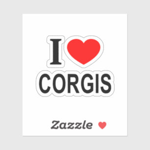 Pegatina Amo a los CORGIS Me encantan los CORGIS Tengo debi