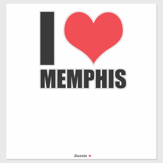 Pegatina Amo a Memphis (Hoja)