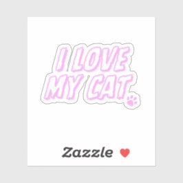 Pegatina Amo a mi gato