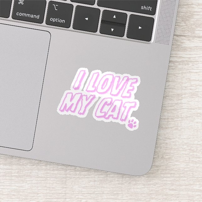 Pegatina Amo a mi gato (Detalle)