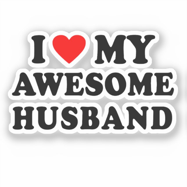Pegatina Amo a mi increíble marido (Anverso)