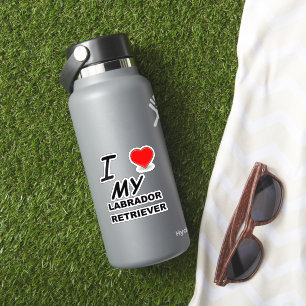 Pegatina Amo a mi labrador retriever