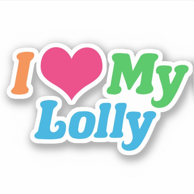 Pegatina Amo A Mi Lolly (Anverso)