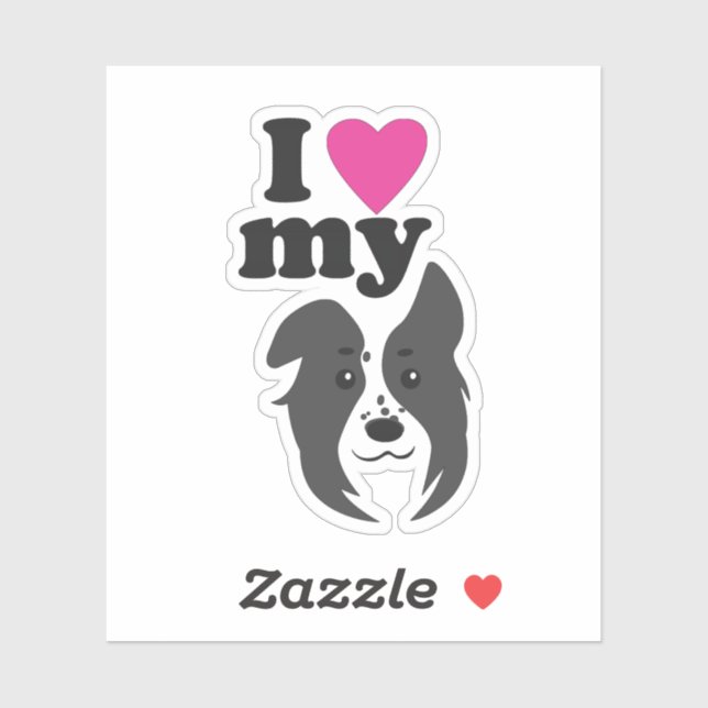 Pegatina Amo A Mi Perro (Hoja)