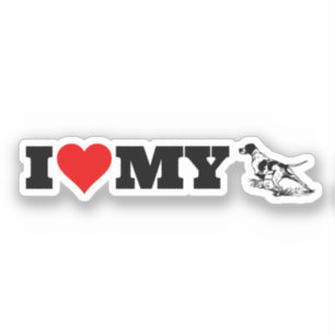 Pegatina Amo a mi Pointer Inglés