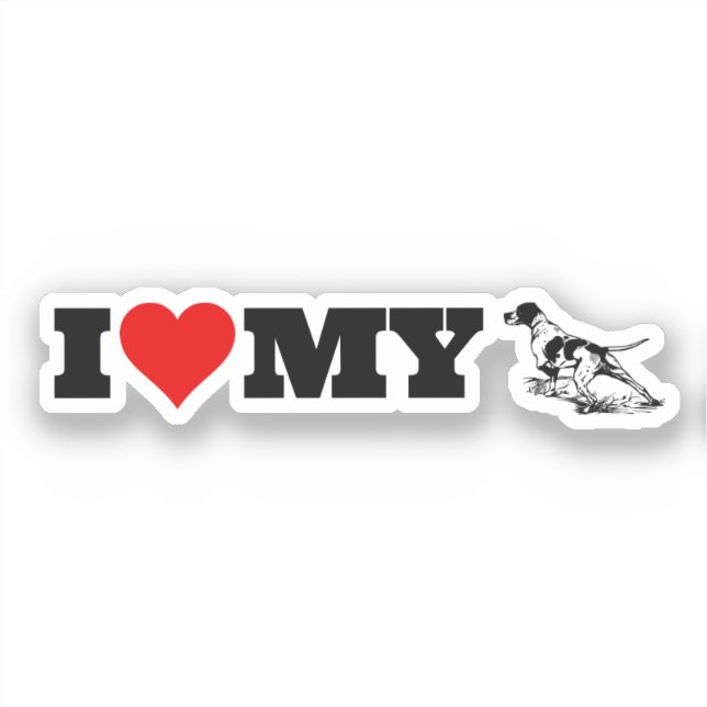 Pegatina Amo a mi Pointer Inglés (Anverso)