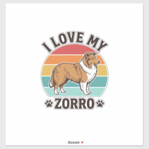 Pegatina Amo a mi Zorro Diseño Vintage Amante de los Perros