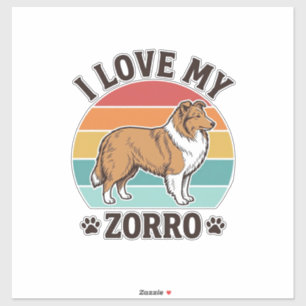 Pegatina Amo a mi Zorro Diseño Vintage Amante de los Perros