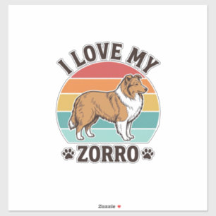 Pegatina Amo a mi Zorro Diseño Vintage Amante de los Perros