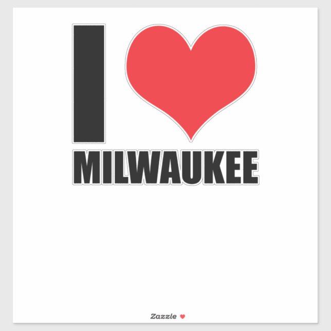 Pegatina Amo a Milwaukee (Hoja)