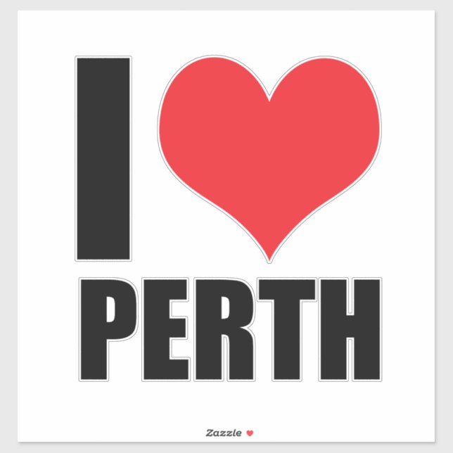 Pegatina Amo a Perth (Hoja)