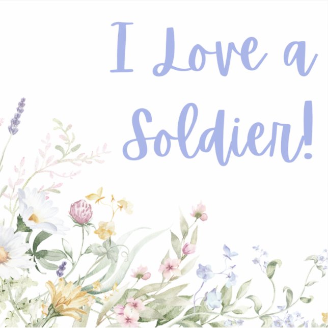 Pegatina Amo a un soldado (Anverso)