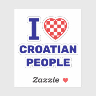 Pegatina Amo al pueblo croata