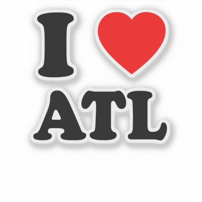 Pegatina Amo Atl Heart Guay Atlanta (Anverso)