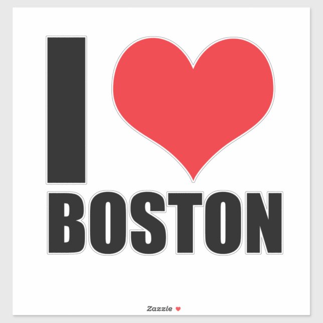 Pegatina Amo Boston (Hoja)