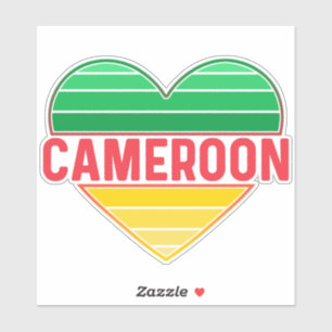 Pegatina Amo Camerún, el corazón camerunés