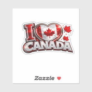 Pegatina Amo Canadá Fanático de Fútbol Patriótico Canadiens