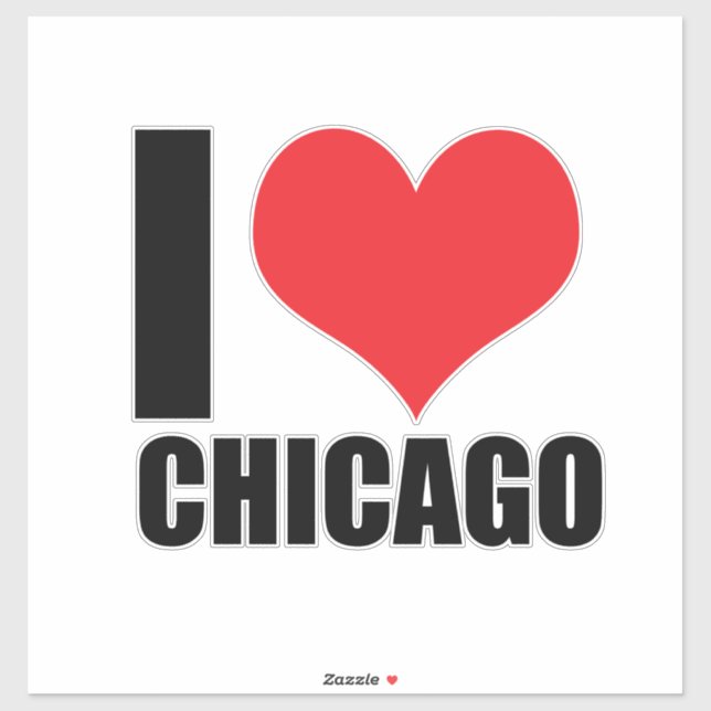 Pegatina Amo Chicago (Hoja)