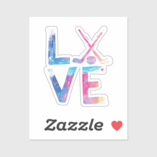 Pegatina Amo Chicas de hockey sobre hielo Regalos de hockey