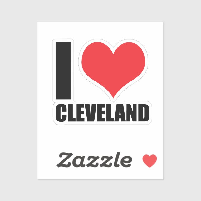 Pegatina Amo Cleveland (Hoja)