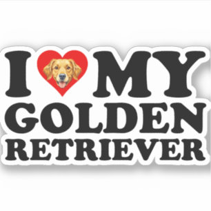 Pegatina Amo (Corazón) a mi Golden Retriever