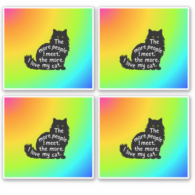 Pegatina Amo del gato, más gatos me encantan el dueño del m (Anverso)