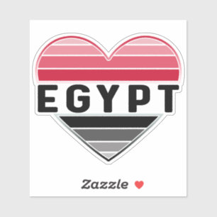 Pegatina Amo Egipto, corazón egipcio