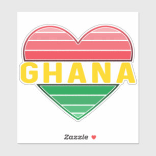 Pegatina Amo Ghana, el corazón ghanés