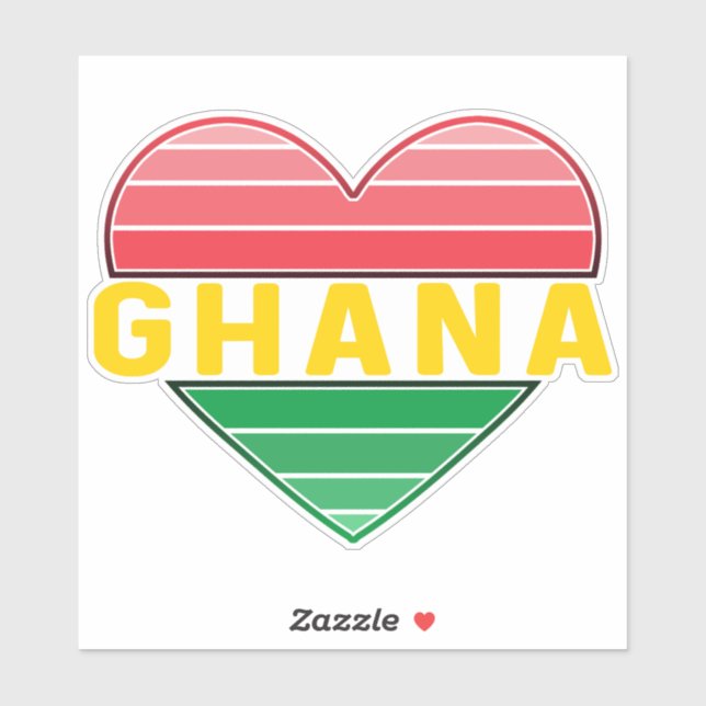 Pegatina Amo Ghana, el corazón ghanés (Hoja)