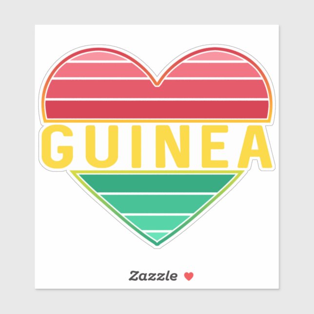 Pegatina Amo Guinea, el corazón guineano (Hoja)
