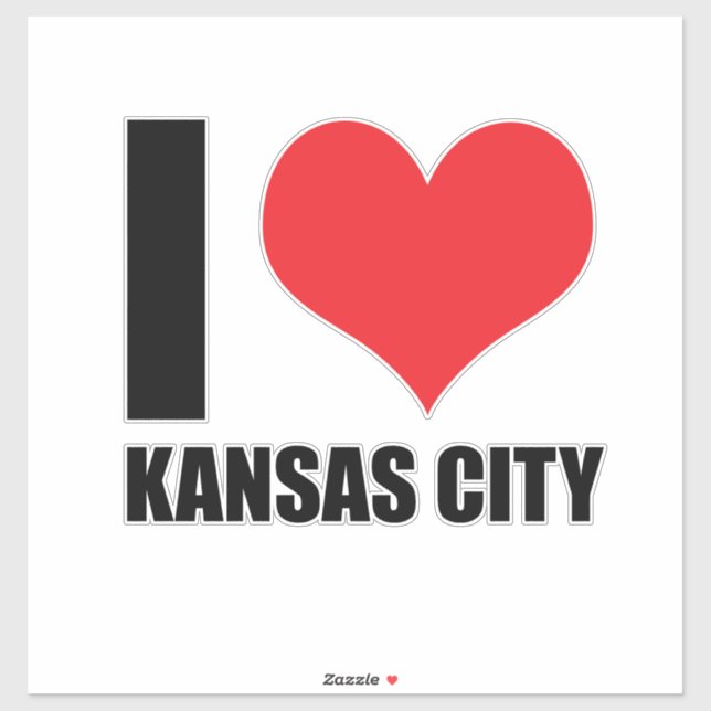 Pegatina Amo Kansas City (Hoja)