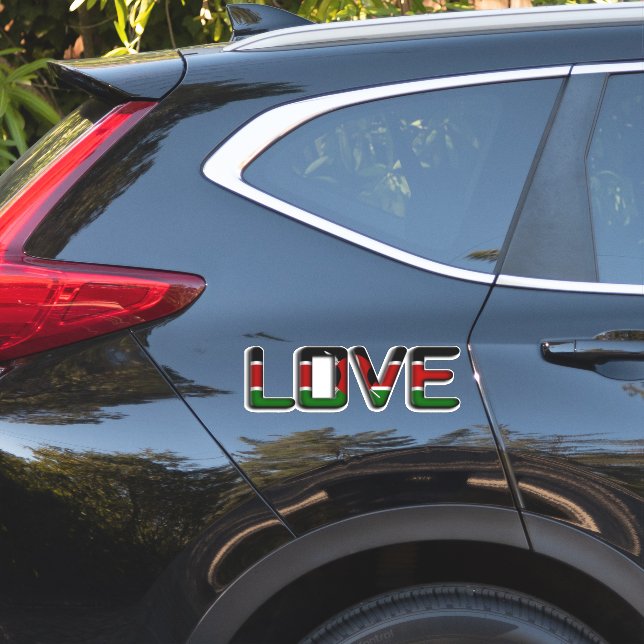 Pegatina Amo Kenia con compasión (Lado del coche)