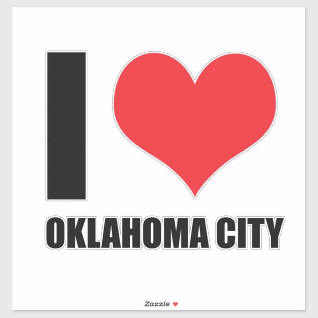 Pegatina Amo la ciudad de Oklahoma (Hoja)