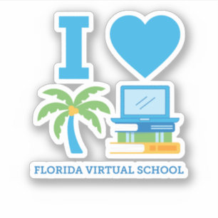 Pegatina Amo la Escuela Virtual de Florida