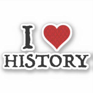 Pegatina Amo la historia (del corazón)