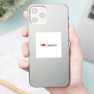 Pegatina Amo la tipografía de Canadá cuadrado de hojas de a