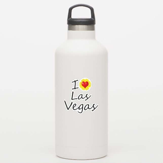 Pegatina Amo Las Vegas (Botella de agua)
