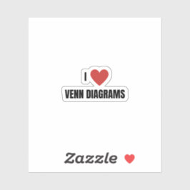 Pegatina Amo los diagramas de Venn