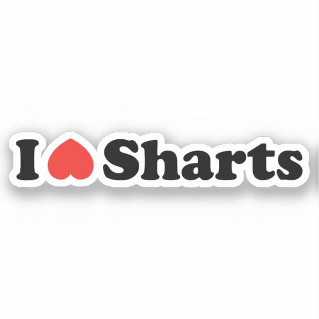 Pegatina Amo los Sharts (Anverso)